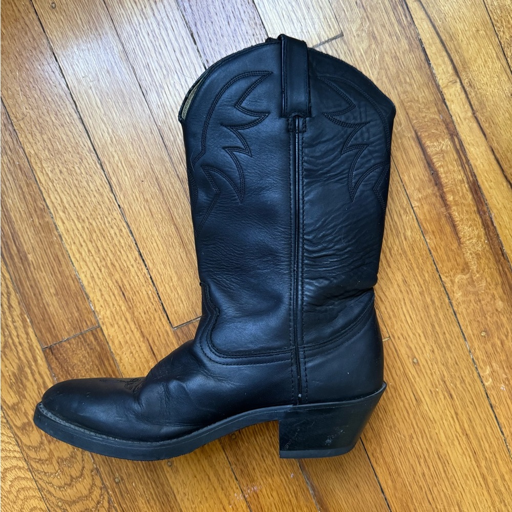 Durango Black Leather Cowboy Boots